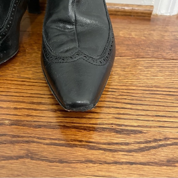 Burberry Vintage Black Bootie Pointed Toe Pup Heel Size EU 40 US 8 - Picture 4 of 13